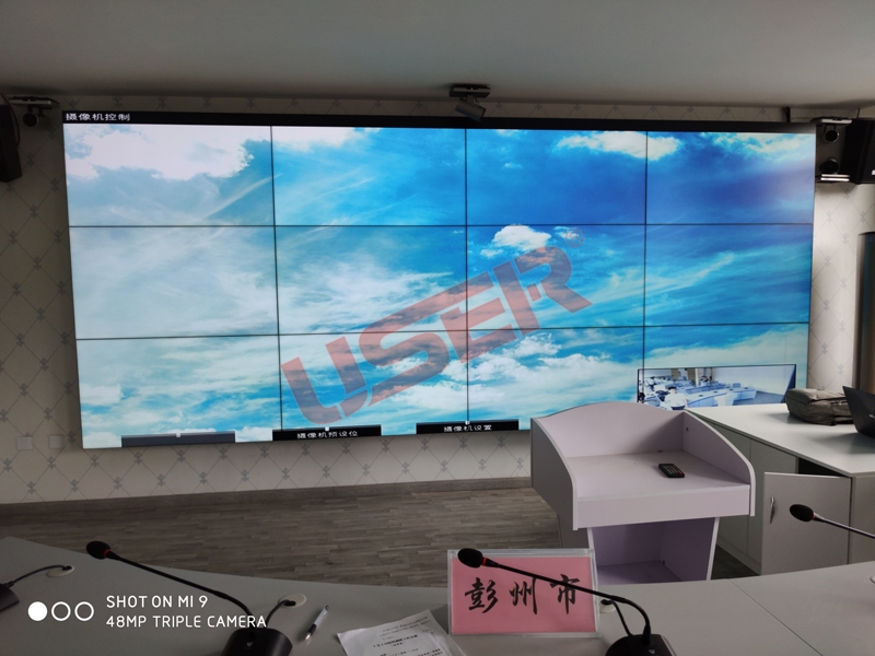 成都彭州市水务局55寸液晶拼接屏项目竣工